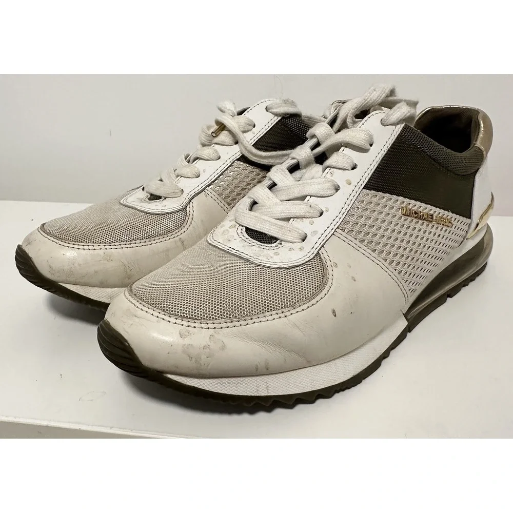 Michael Kors Shoes Womens‎ 8M Trainer Gold Brown Extreme SG18K Lace-Up Sneaker